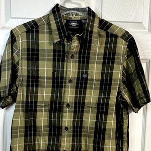Harley Davidson Button Up Short Sleeve Shirt Mens M Medium Multicolor